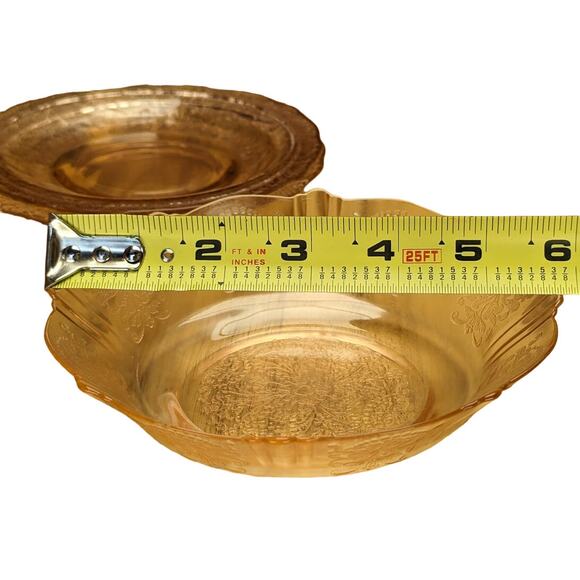 Vintage Delicate Dainty Feminine Floral Pink Depression Glass 4 Piece Craft Twee - Picture 3 of 16